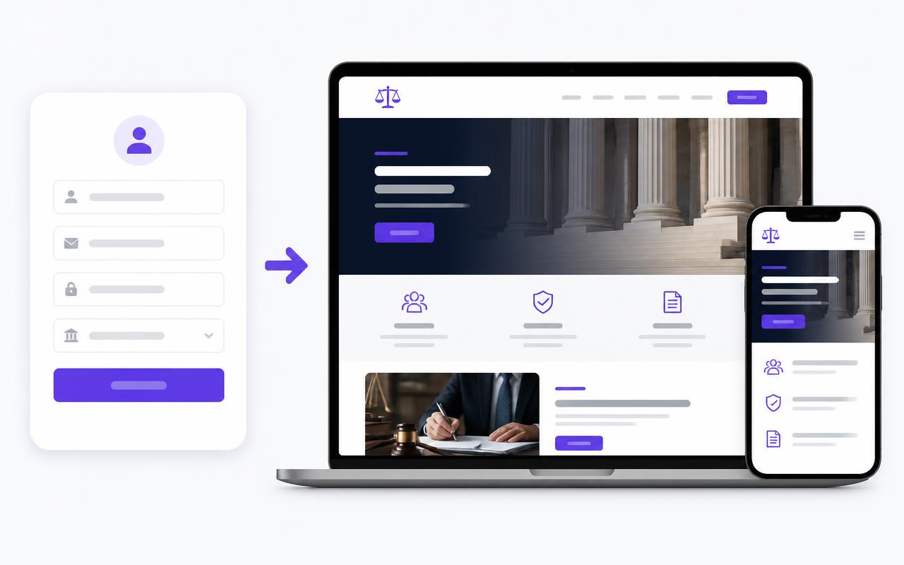 Preencha o formulário e receba seu site jurídico pronto